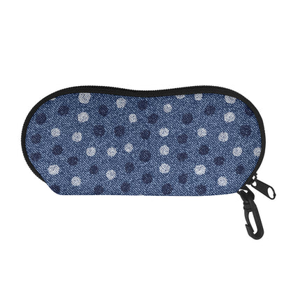 Cute Polka Dot Denim Jeans Pattern Print Glasses Case