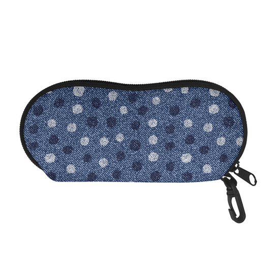 Cute Polka Dot Denim Jeans Pattern Print Glasses Case