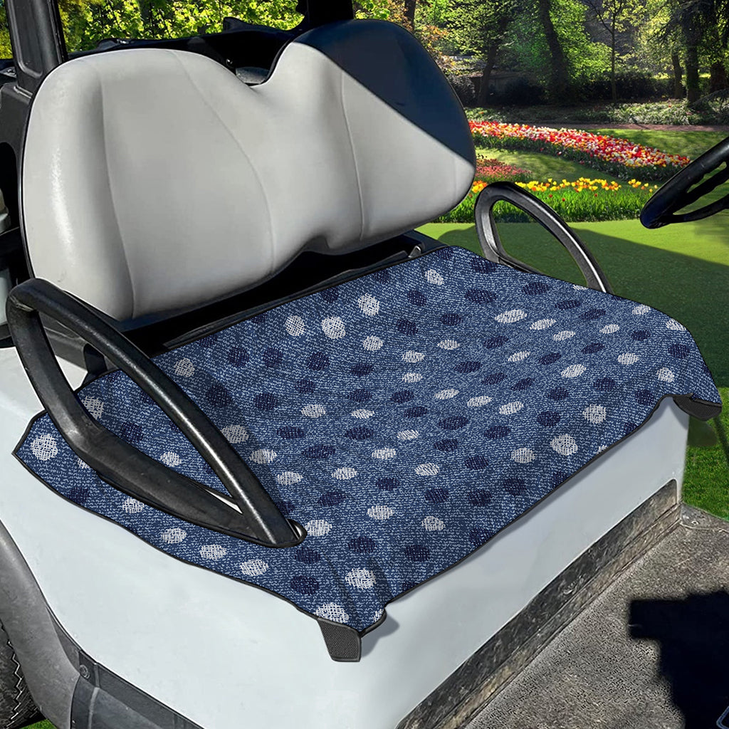Cute Polka Dot Denim Jeans Pattern Print Golf Cart Seat Cover