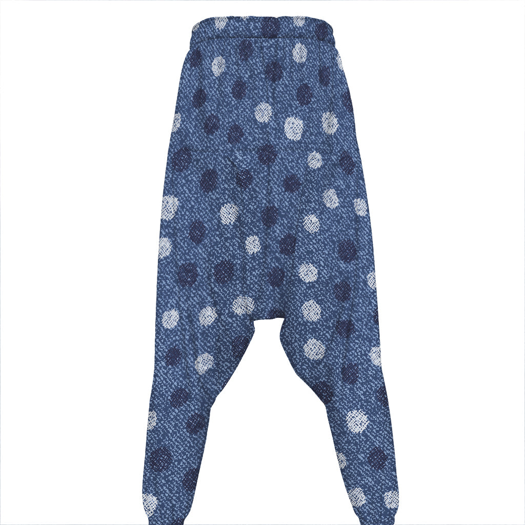 Cute Polka Dot Denim Jeans Pattern Print Hammer Pants