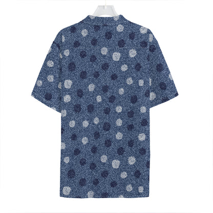 Cute Polka Dot Denim Jeans Pattern Print Hawaiian Shirt