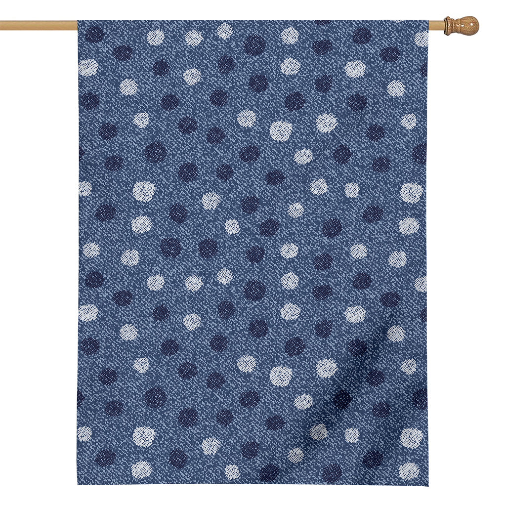 Cute Polka Dot Denim Jeans Pattern Print House Flag
