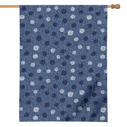 Cute Polka Dot Denim Jeans Pattern Print House Flag