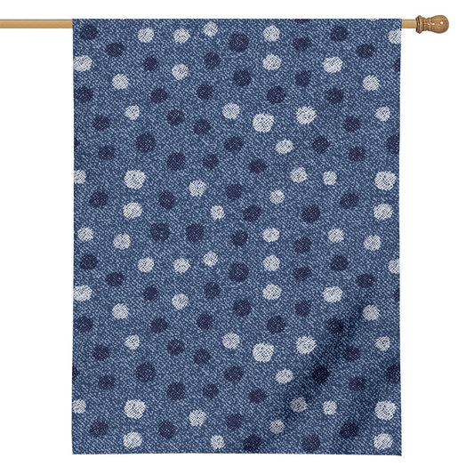 Cute Polka Dot Denim Jeans Pattern Print House Flag