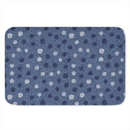Cute Polka Dot Denim Jeans Pattern Print Indoor Door Mat