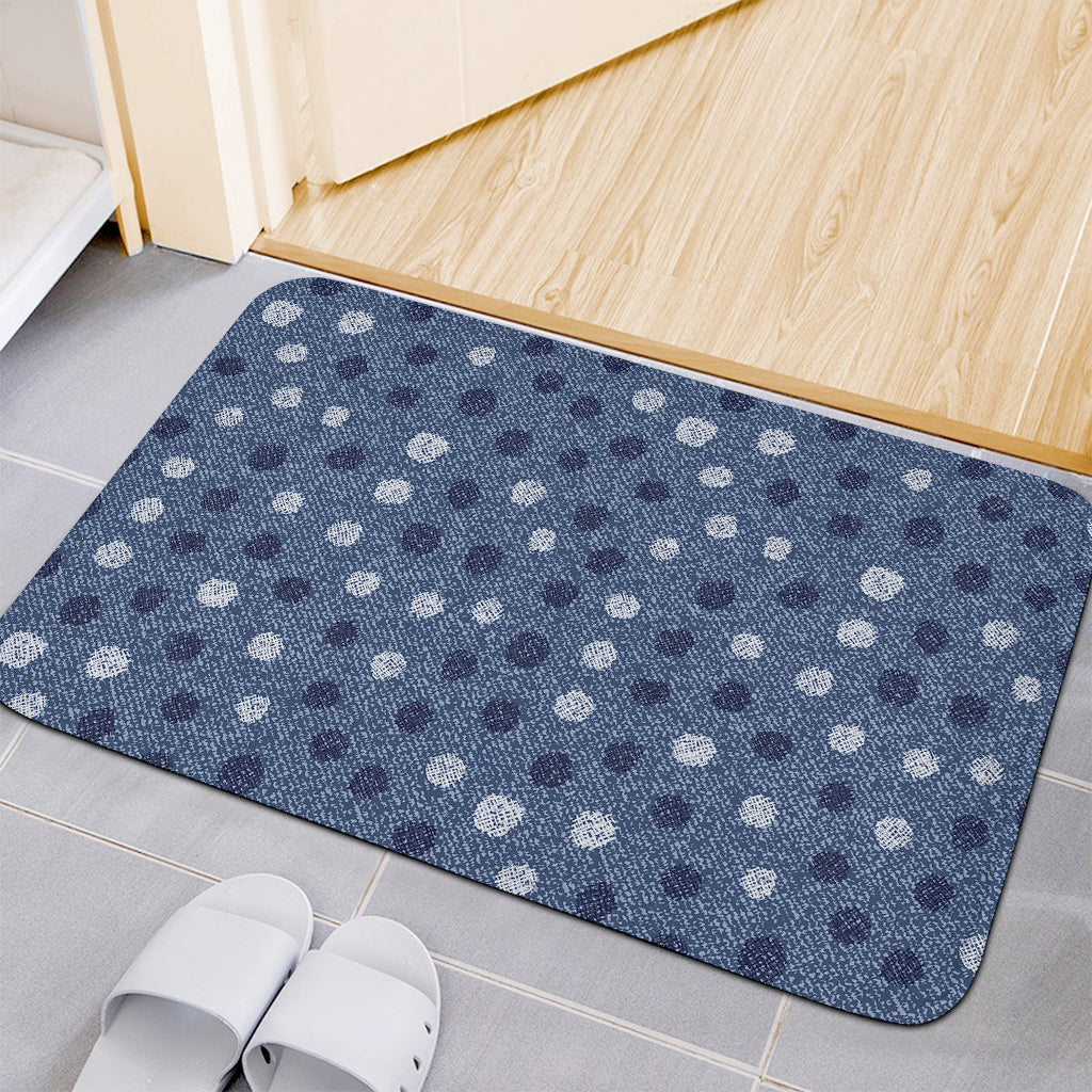 Cute Polka Dot Denim Jeans Pattern Print Indoor Door Mat