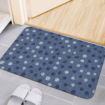 Cute Polka Dot Denim Jeans Pattern Print Indoor Door Mat