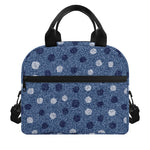 Cute Polka Dot Denim Jeans Pattern Print Insulated Lunch Bag