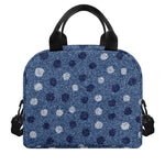 Cute Polka Dot Denim Jeans Pattern Print Insulated Lunch Bag