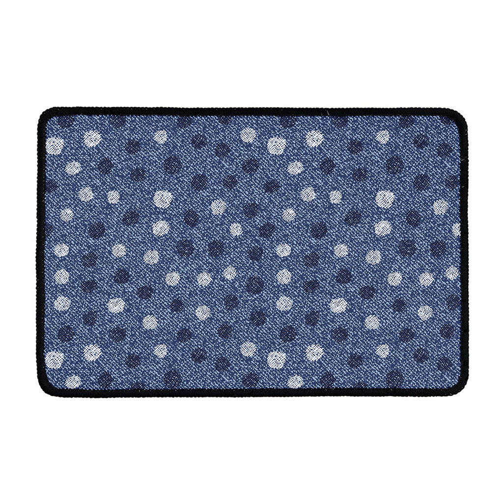 Cute Polka Dot Denim Jeans Pattern Print Kitchen Mat