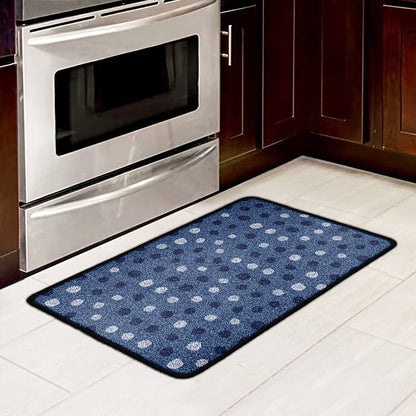 Cute Polka Dot Denim Jeans Pattern Print Kitchen Mat