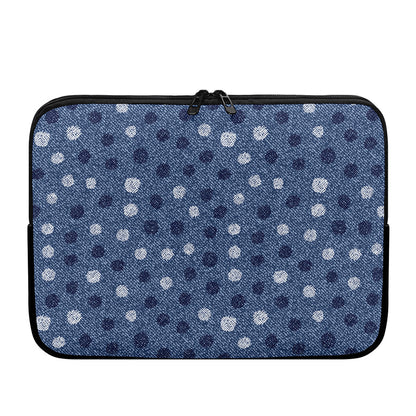 Cute Polka Dot Denim Jeans Pattern Print Laptop Sleeve