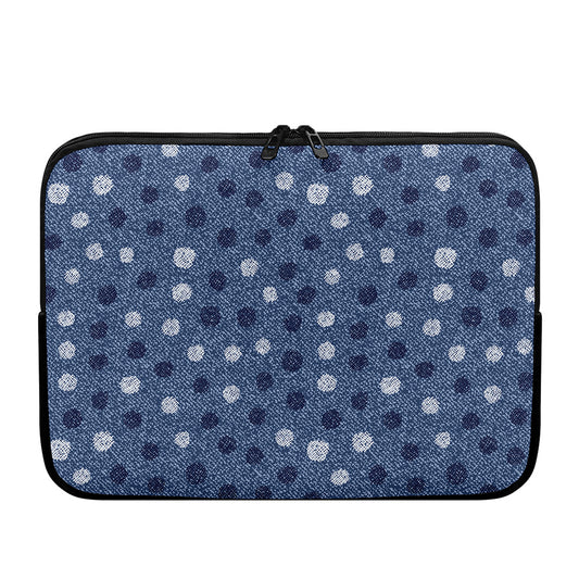 Cute Polka Dot Denim Jeans Pattern Print Laptop Sleeve