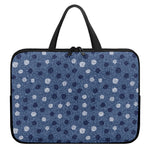 Cute Polka Dot Denim Jeans Pattern Print Laptop Sleeve With Handle