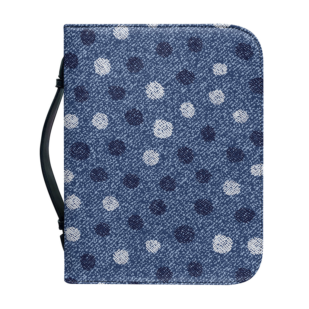 Cute Polka Dot Denim Jeans Pattern Print Leather Bible Cover