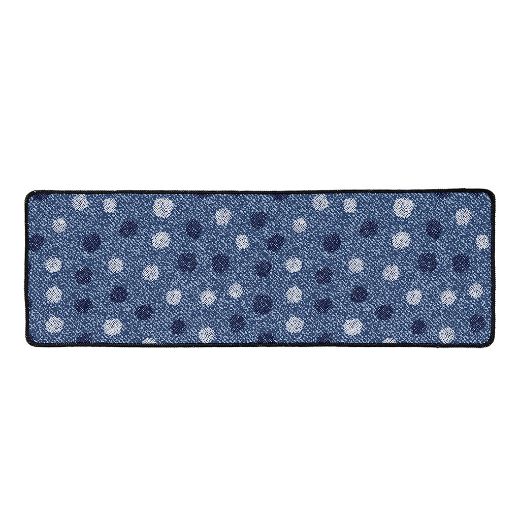 Cute Polka Dot Denim Jeans Pattern Print Long Kitchen Mat