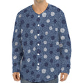 Cute Polka Dot Denim Jeans Pattern Print Long Sleeve Baseball Jersey