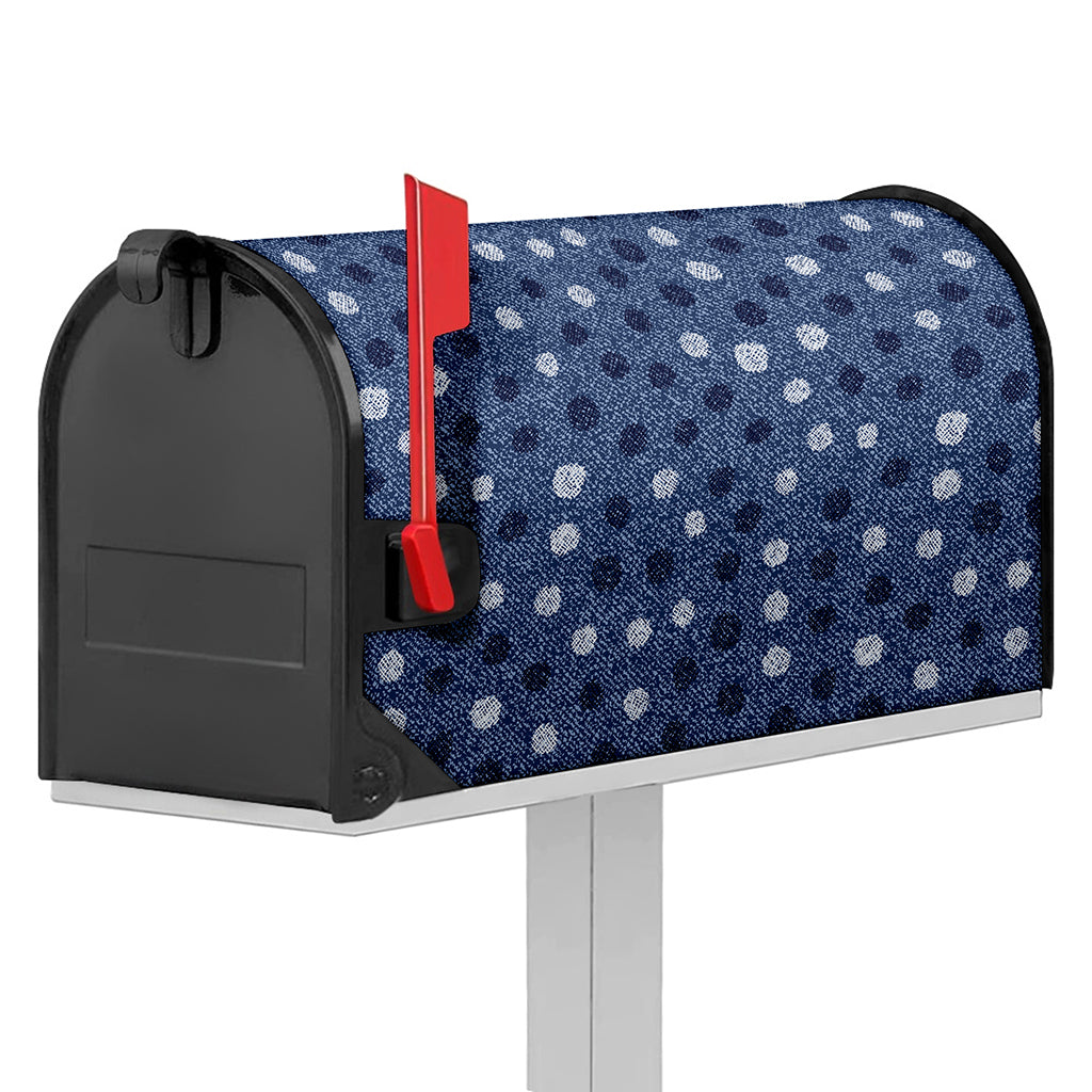 Cute Polka Dot Denim Jeans Pattern Print Mailbox Cover