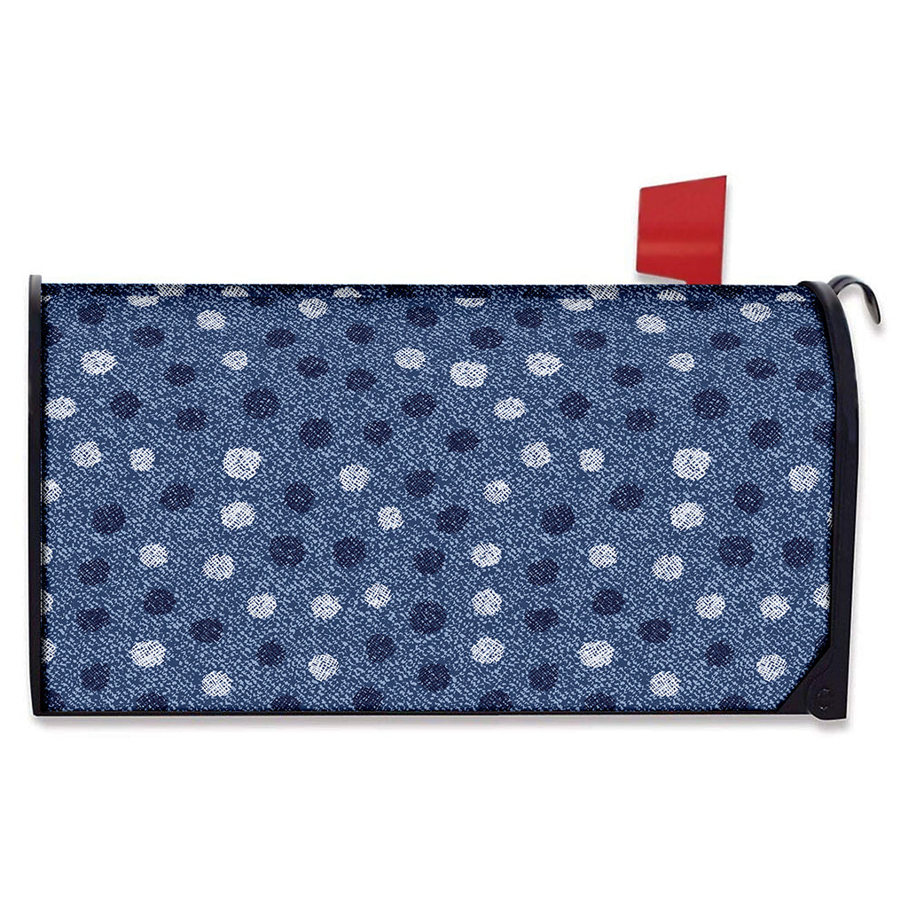 Cute Polka Dot Denim Jeans Pattern Print Mailbox Cover