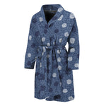 Cute Polka Dot Denim Jeans Pattern Print Men's Bathrobe