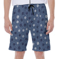 Cute Polka Dot Denim Jeans Pattern Print Men's Beach Shorts