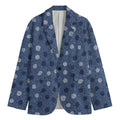 Cute Polka Dot Denim Jeans Pattern Print Men's Blazer