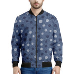 Cute Polka Dot Denim Jeans Pattern Print Men's Bomber Jacket