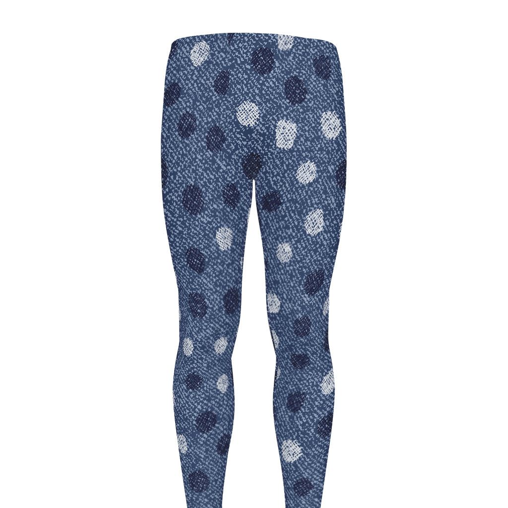 Cute Polka Dot Denim Jeans Pattern Print Men's leggings