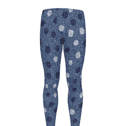 Cute Polka Dot Denim Jeans Pattern Print Men's leggings