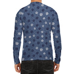 Cute Polka Dot Denim Jeans Pattern Print Men's Long Sleeve Rash Guard