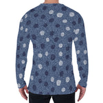 Cute Polka Dot Denim Jeans Pattern Print Men's Long Sleeve T-Shirt