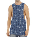 Cute Polka Dot Denim Jeans Pattern Print Men's Muscle Tank Top