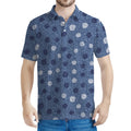 Cute Polka Dot Denim Jeans Pattern Print Men's Polo Shirt