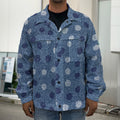 Cute Polka Dot Denim Jeans Pattern Print Men's Shirt Jacket