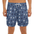 Cute Polka Dot Denim Jeans Pattern Print Men's Split Running Shorts
