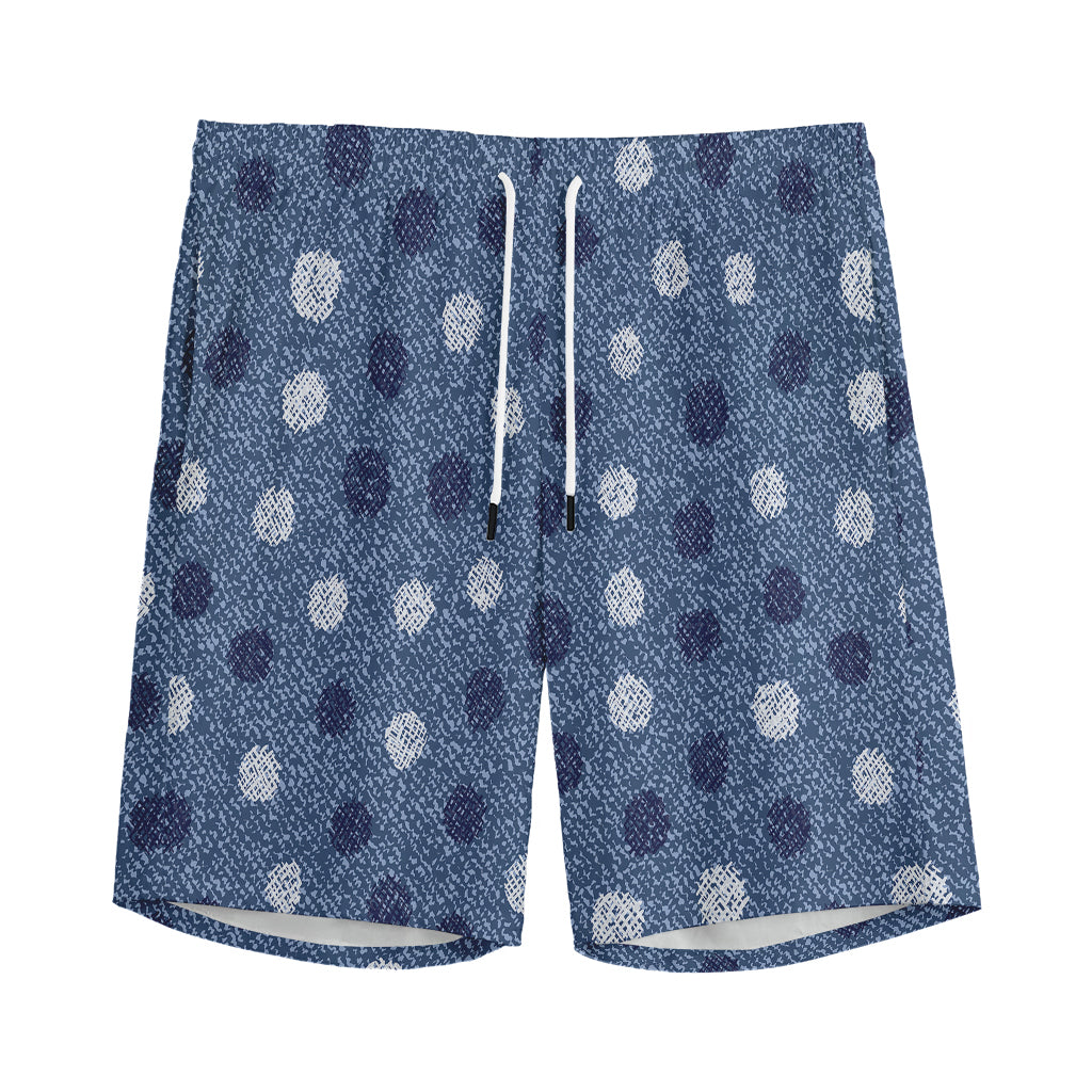 Cute Polka Dot Denim Jeans Pattern Print Men's Sports Shorts