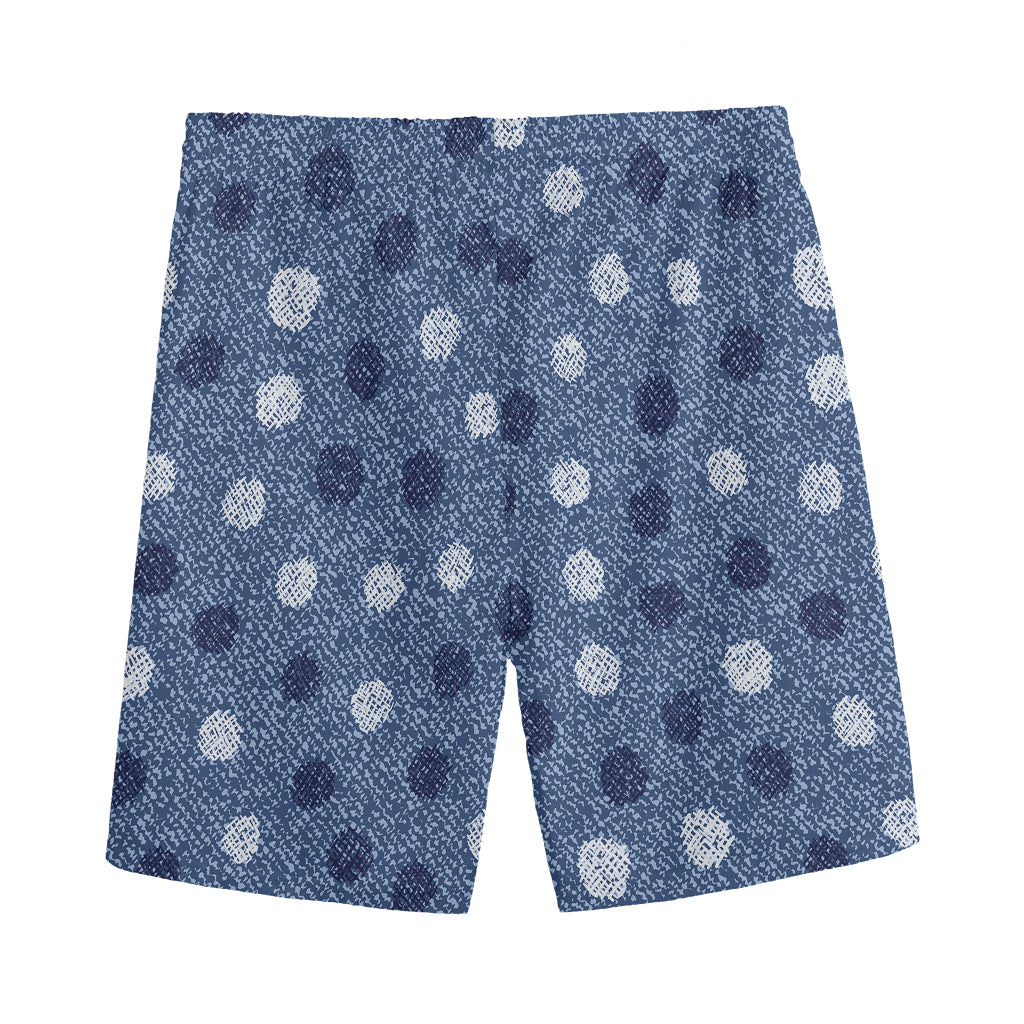 Cute Polka Dot Denim Jeans Pattern Print Men's Sports Shorts