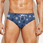 Cute Polka Dot Denim Jeans Pattern Print Men's Swim Briefs