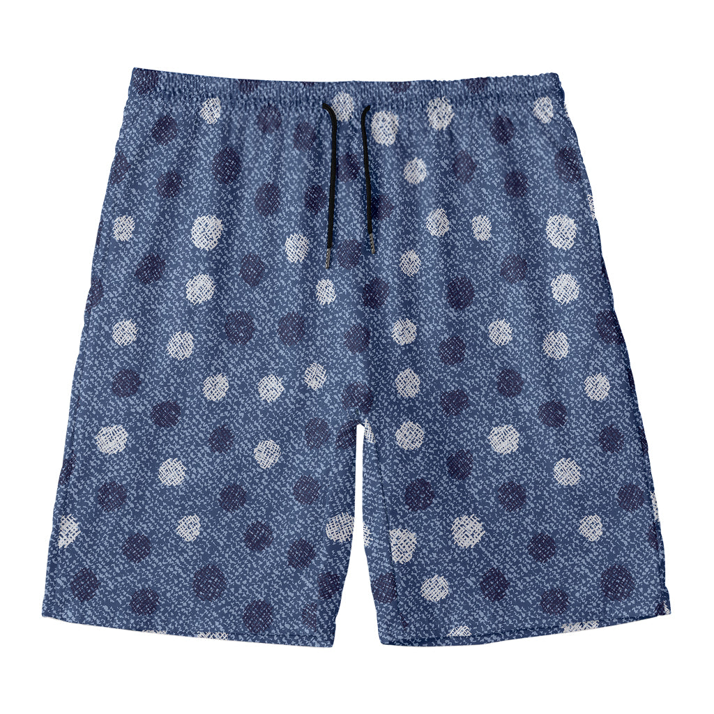 Cute Polka Dot Denim Jeans Pattern Print Men's Swim Trunks