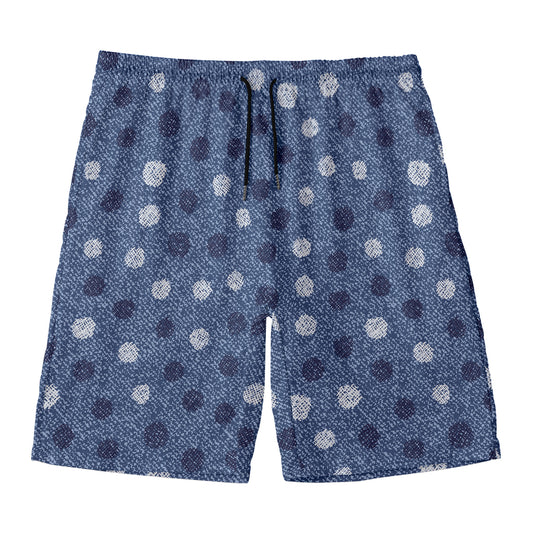 Cute Polka Dot Denim Jeans Pattern Print Men's Swim Trunks