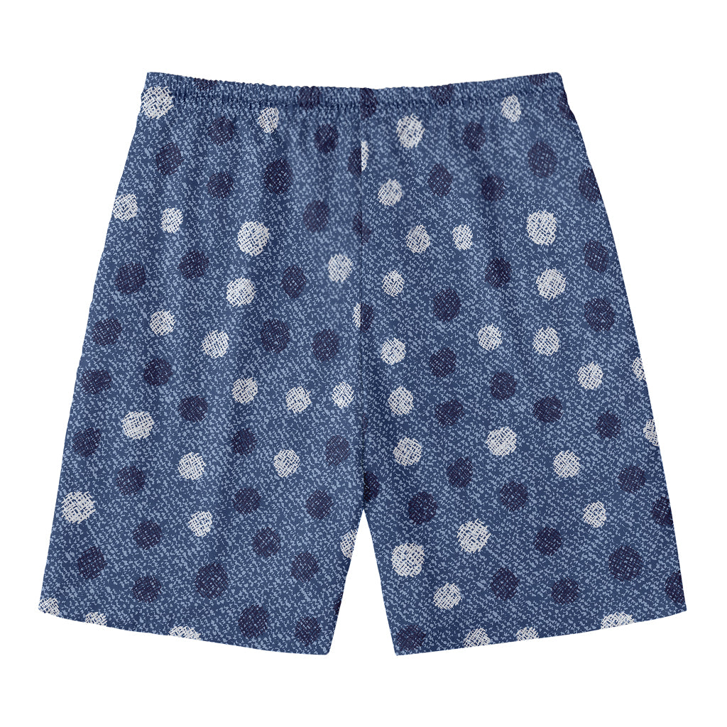 Cute Polka Dot Denim Jeans Pattern Print Men's Swim Trunks