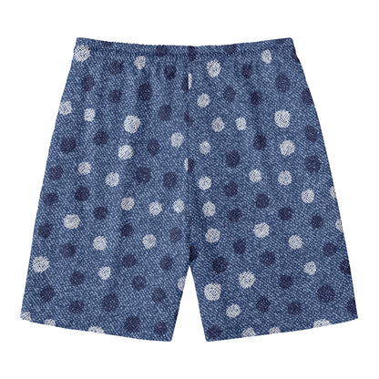 Cute Polka Dot Denim Jeans Pattern Print Men's Swim Trunks