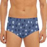 Cute Polka Dot Denim Jeans Pattern Print Men's Triangle Swim Briefs