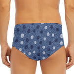 Cute Polka Dot Denim Jeans Pattern Print Men's Triangle Swim Briefs