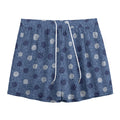 Cute Polka Dot Denim Jeans Pattern Print Mesh Shorts