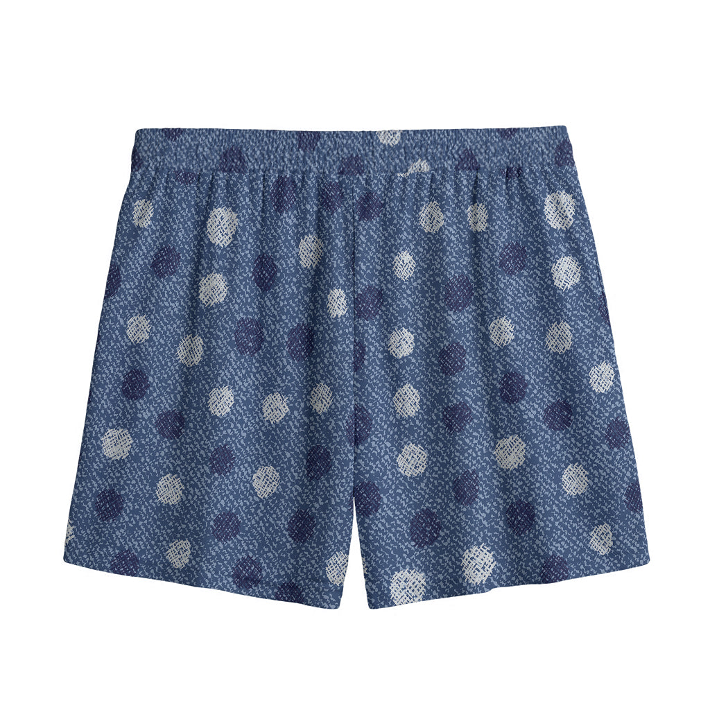 Cute Polka Dot Denim Jeans Pattern Print Mesh Shorts