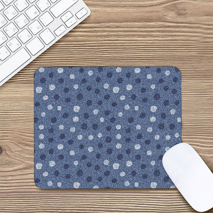 Cute Polka Dot Denim Jeans Pattern Print Mouse Pad