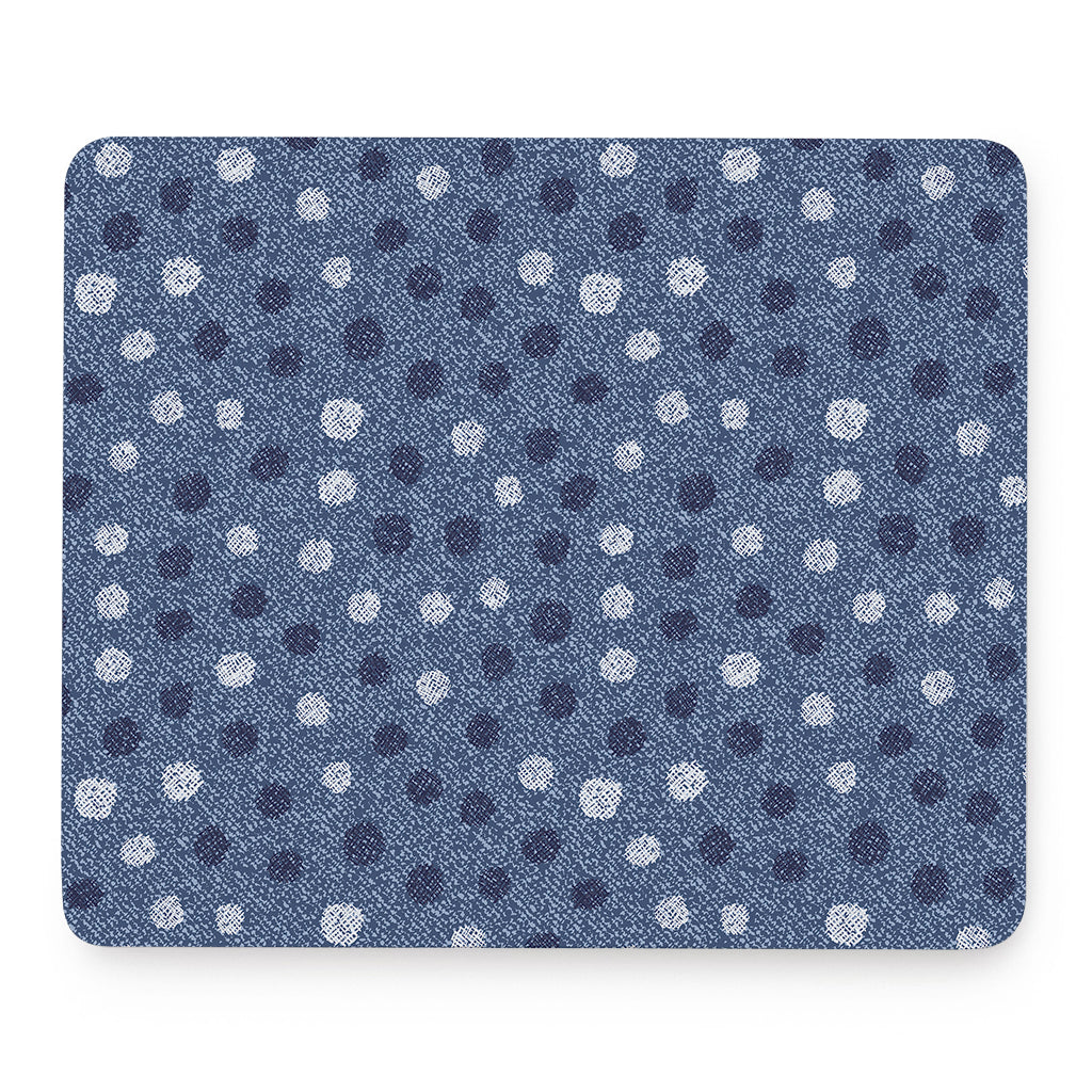 Cute Polka Dot Denim Jeans Pattern Print Mouse Pad