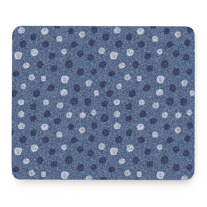 Cute Polka Dot Denim Jeans Pattern Print Mouse Pad