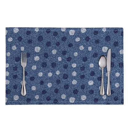 Cute Polka Dot Denim Jeans Pattern Print Placemat